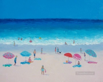 暑い夏の日のビーチ子供の印象派 Oil Paintings